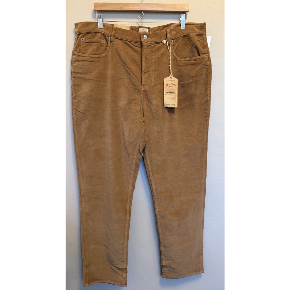 FAHERTY Pants Stretch Terry Corduroy Maple Brown Organic‎ Size 40x32 NWT Read